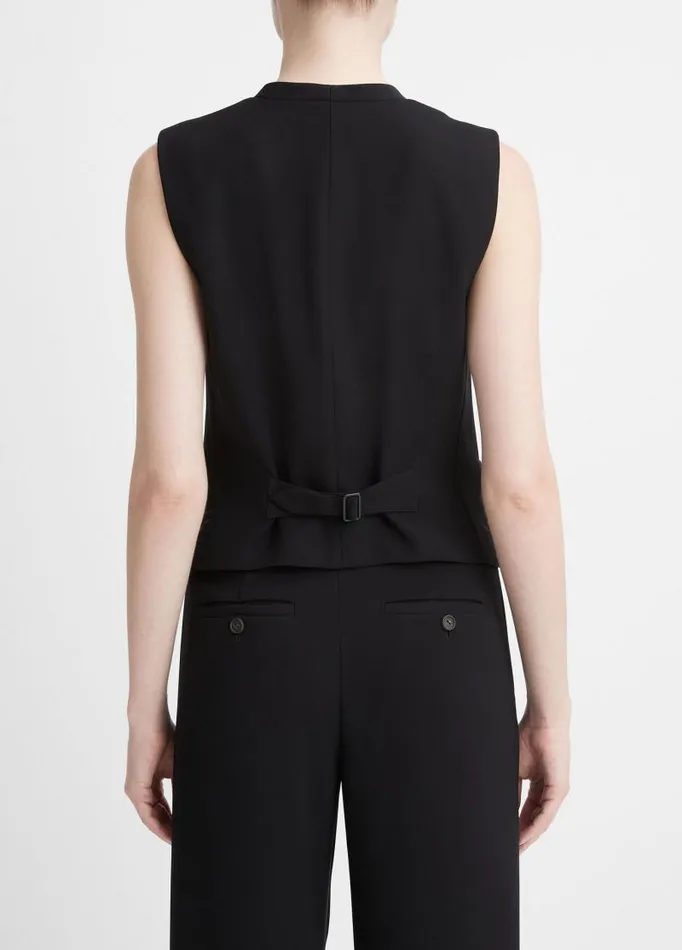 Women Jackets and Outerwear Vince Crepe Vest Black