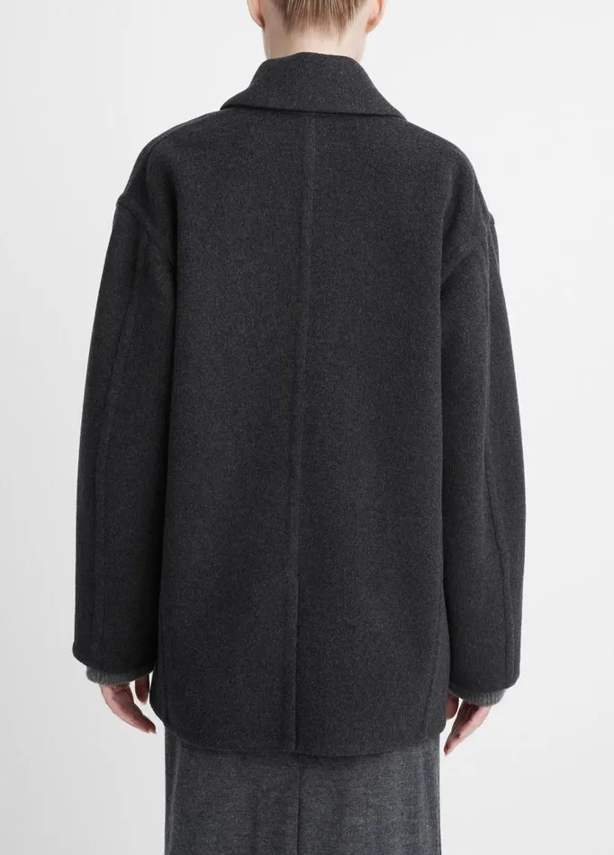 Women Jackets and Outerwear Vince Fine WoolBlend Car Coat Heather Charcoal