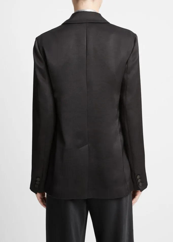 Women Jackets and Outerwear Vince Fluid Satin Blazer Black