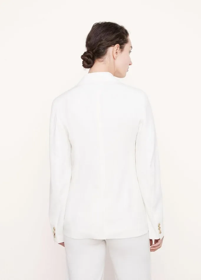 Women Jackets and Outerwear Vince LinenBlend SingleBreasted Blazer Off White