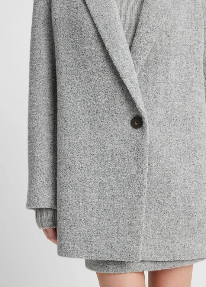 Women Jackets and Outerwear Vince PebbleTextured Blazer Coat Silver Dust