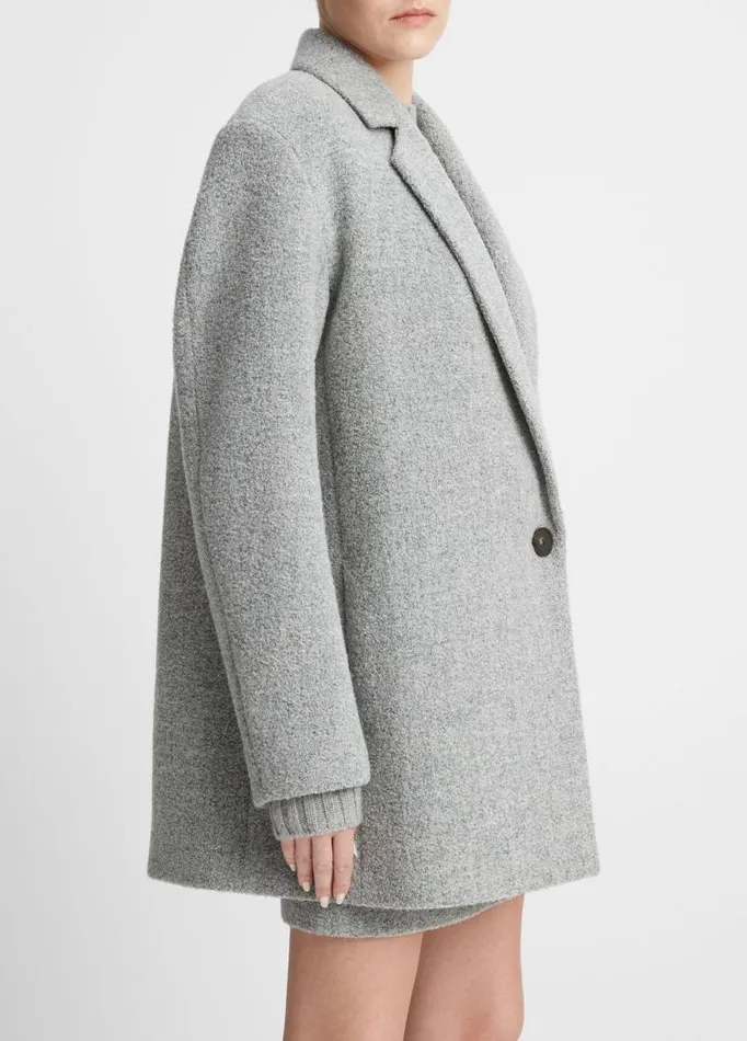 Women Jackets and Outerwear Vince PebbleTextured Blazer Coat Silver Dust
