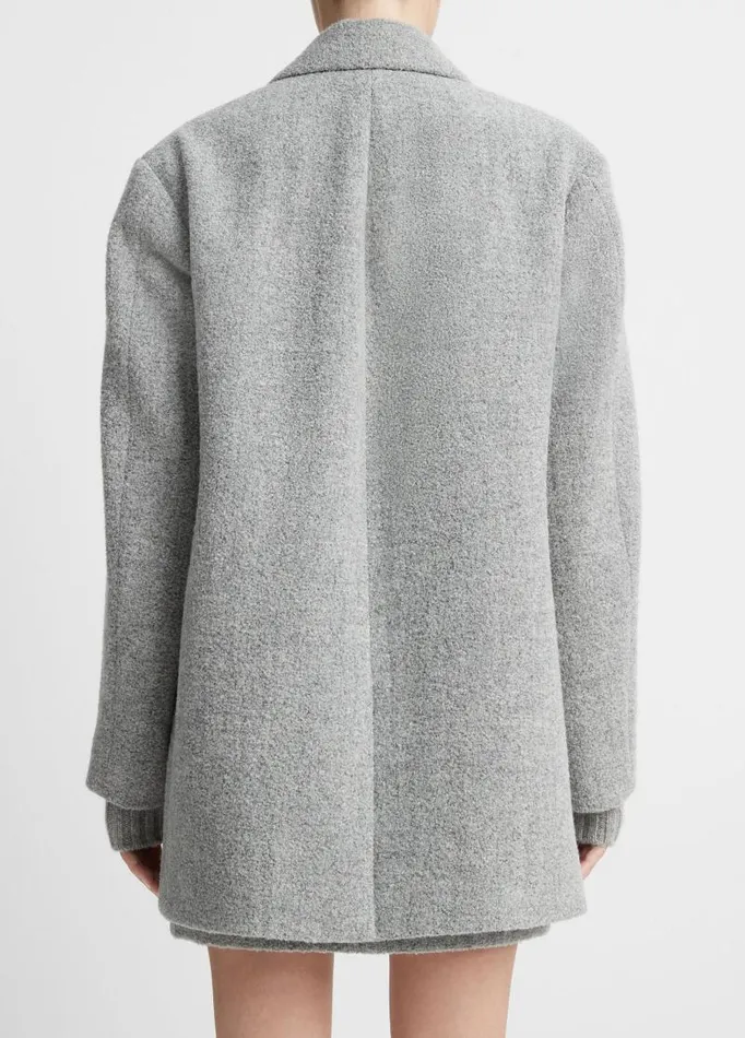 Women Jackets and Outerwear Vince PebbleTextured Blazer Coat Silver Dust