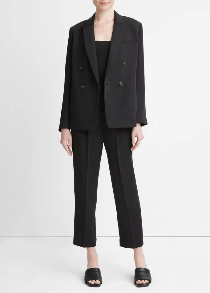 Women Jackets and Outerwear Vince Soft DoubleBreasted Blazer Black