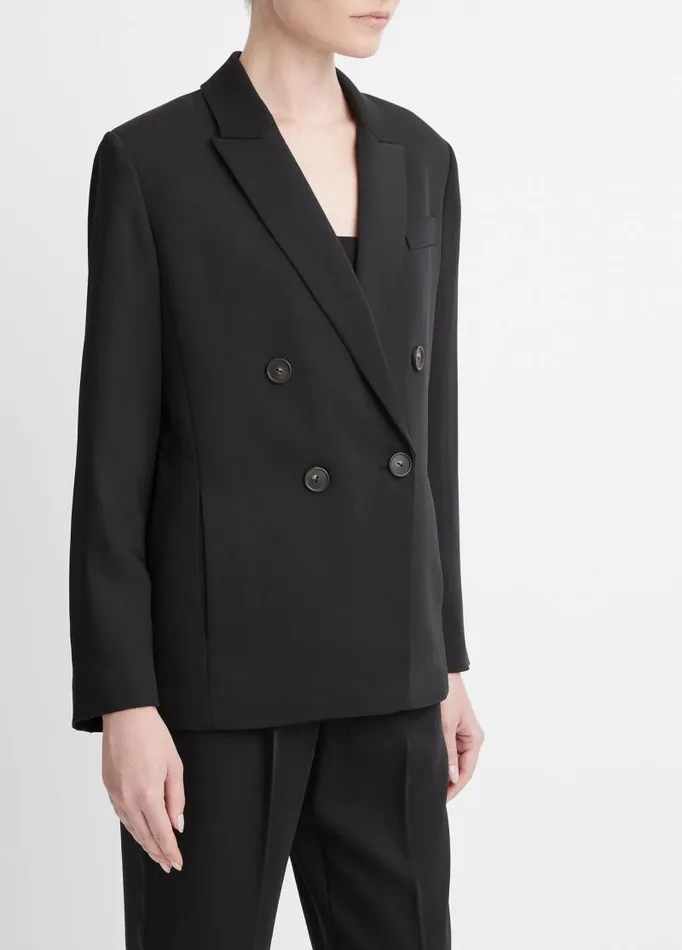 Women Jackets and Outerwear Vince Soft DoubleBreasted Blazer Black