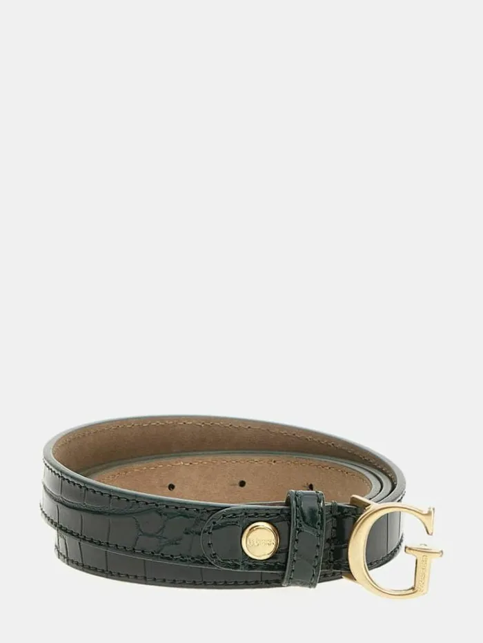 Women James Crocprint Belt Green Guess Belts