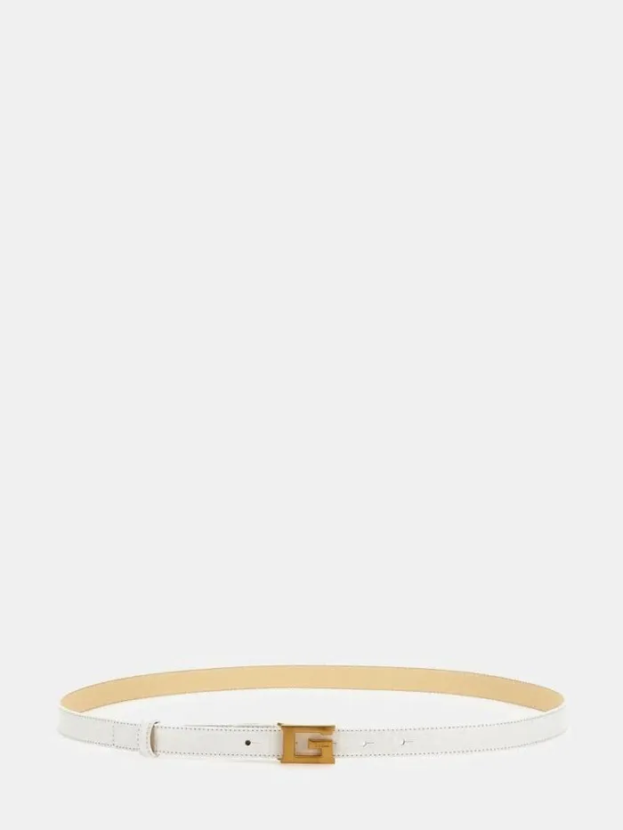 Women James Crocprint Belt White Guess Belts