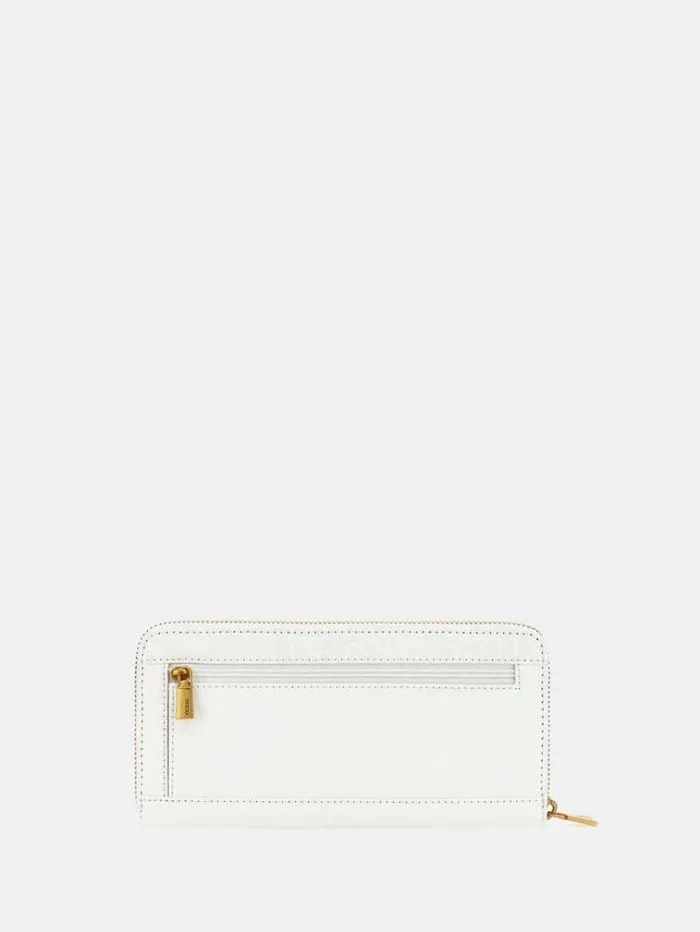 Women James Crocprint Maxi Wallet White Guess Wallets