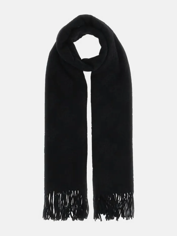 Women James Logo Scarf Black Guess Scarves And Foulards