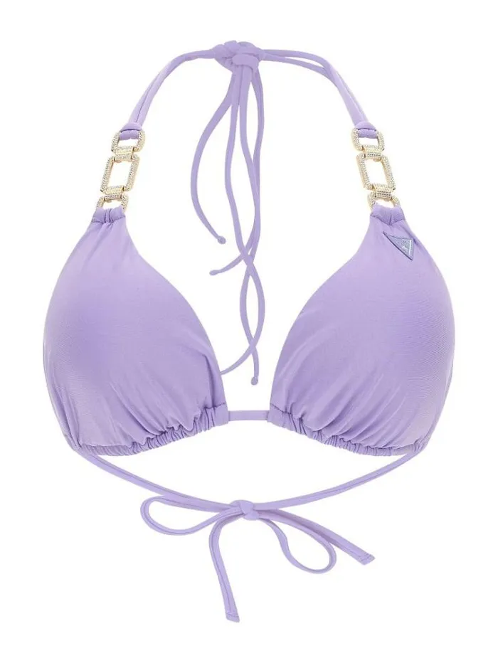 Women Jewel Triangle Bikini Bra Lilac Guess Beachwear