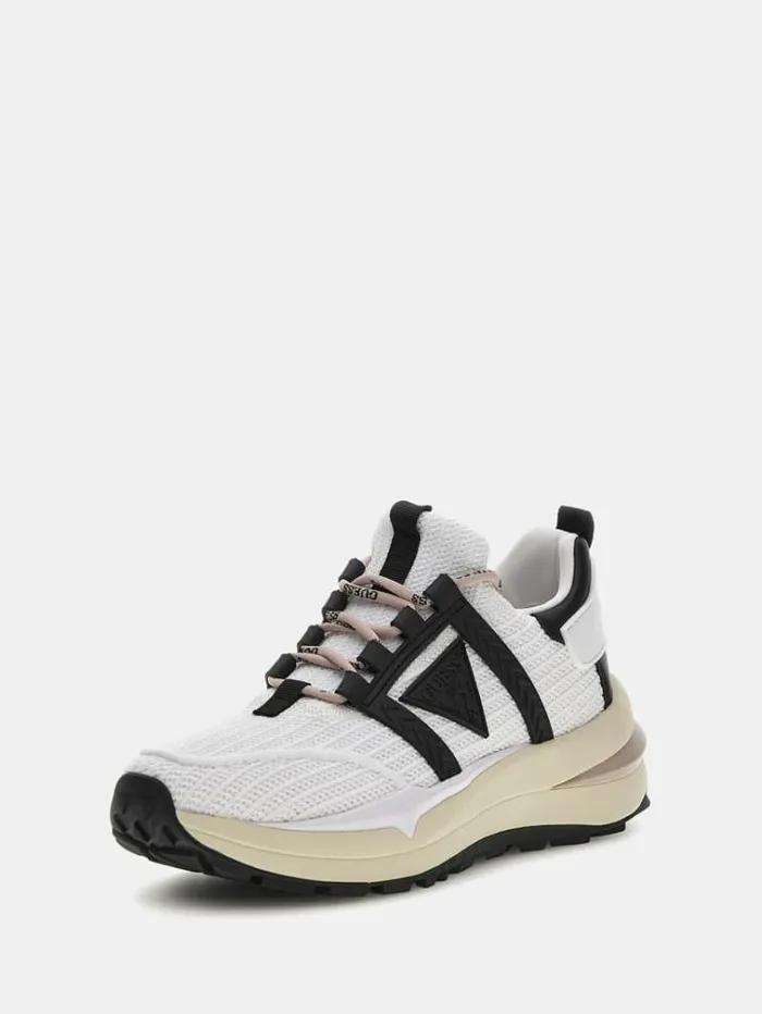 Women Kadinn Knit Running Shoes White Guess Sneakers
