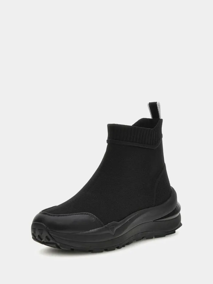Women Kadly Knit Slipon Hightop Sneakers Black Guess Sneakers