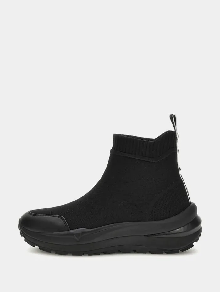 Women Kadly Knit Slipon Hightop Sneakers Black Guess Sneakers