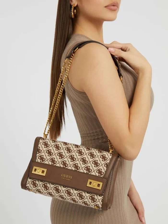 Women Katey 4g Logo Crossbody Bag Brown Multi Guess Crossbody Bags