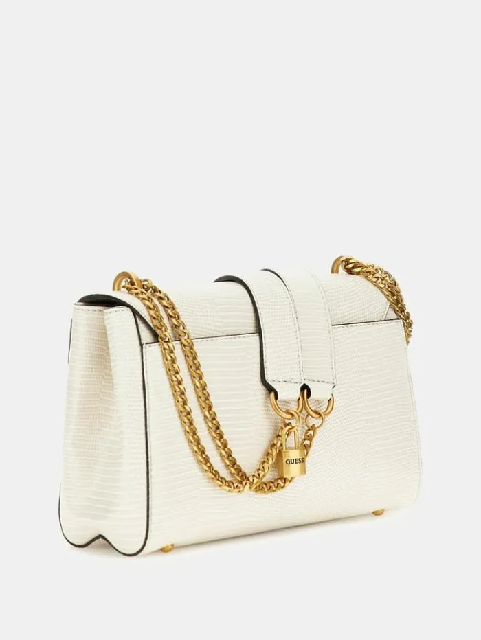 Women Katey Crocprint Crossbody White Guess Crossbody Bags