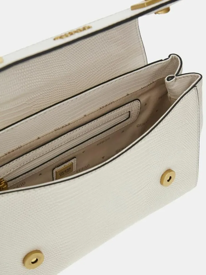 Women Katey Crocprint Crossbody White Guess Crossbody Bags