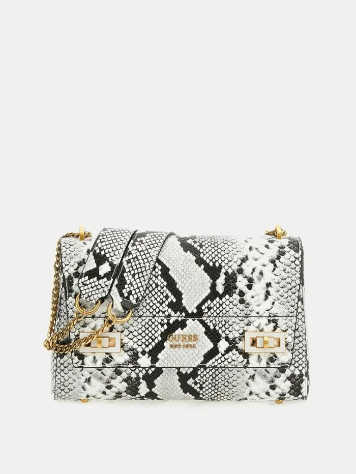 Women Katey Pythonprint Crossbody Animalier Grey Guess Crossbody Bags