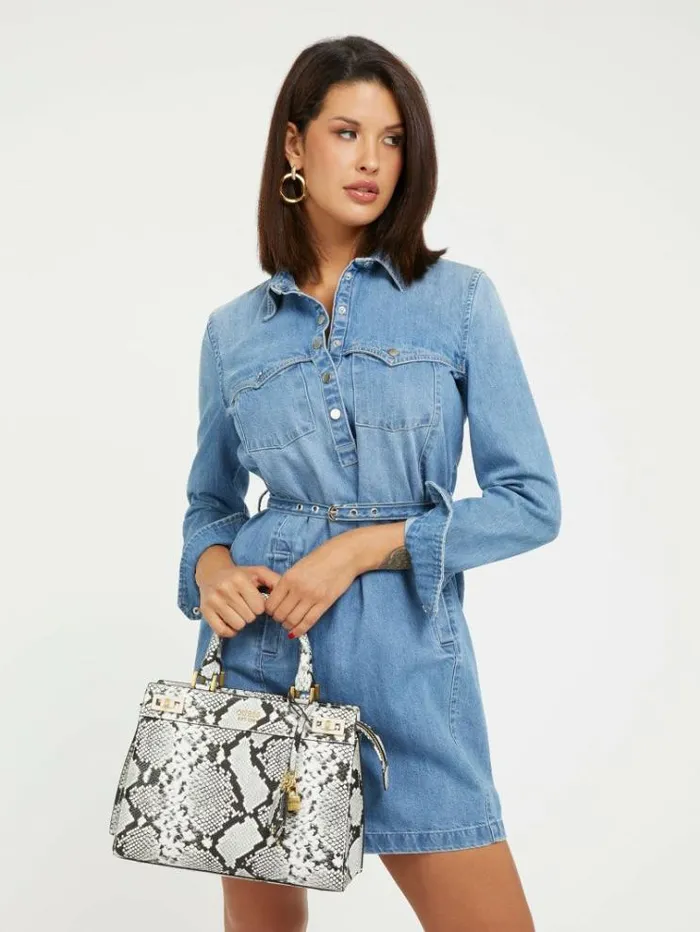 Women Katey Pythonprint Handbag Animalier Guess Handbags