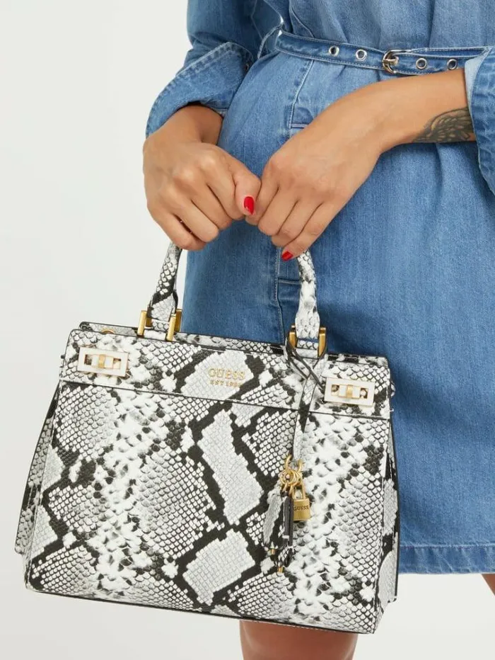 Women Katey Pythonprint Handbag Animalier Guess Handbags