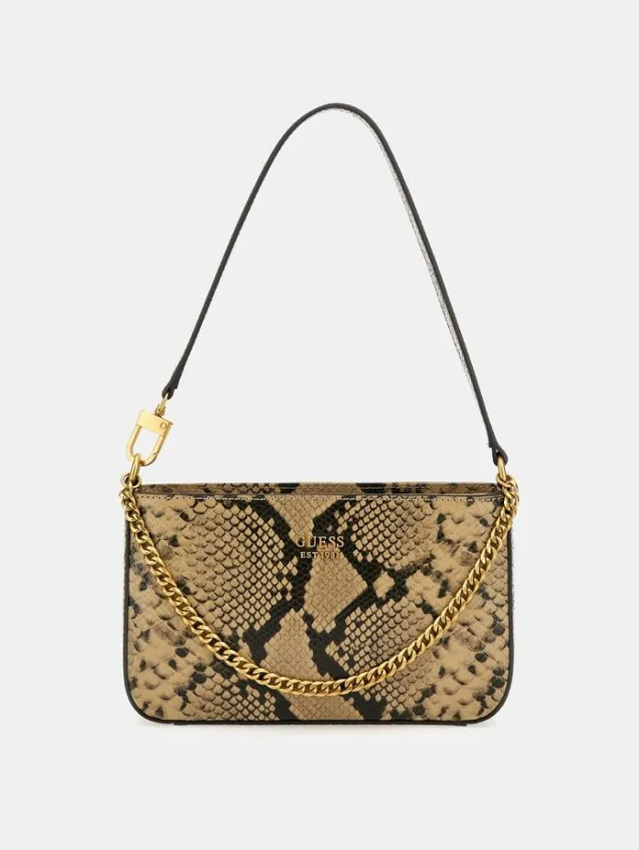 Women Katey Pythonprint Mini Shoulder Bag Animalier Brown Guess Shoulder Bags