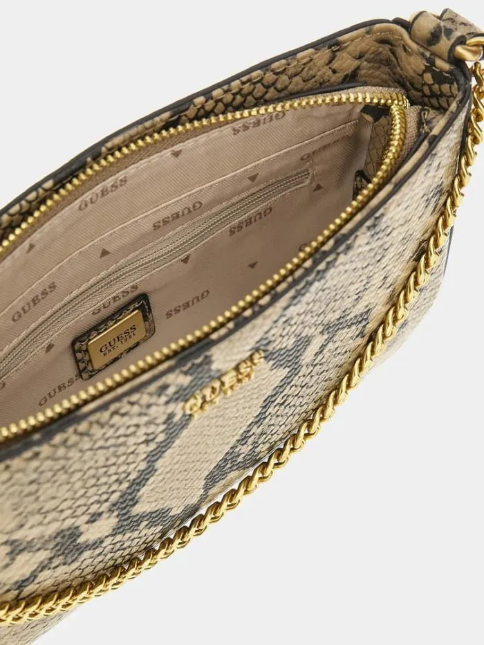 Women Katey Pythonprint Mini Shoulder Bag Animalier Brown Guess Shoulder Bags