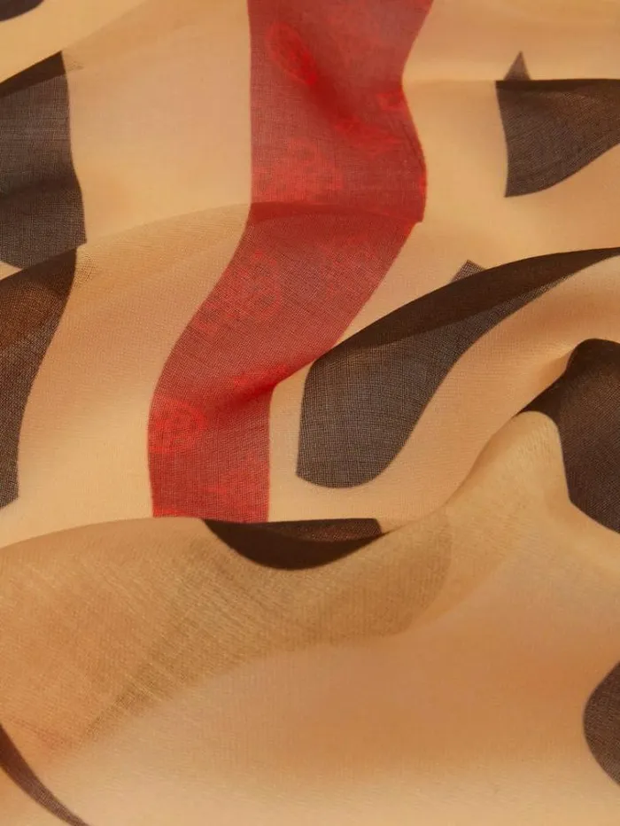 Women Kefiah Multi Beige Guess Scarves And Foulards