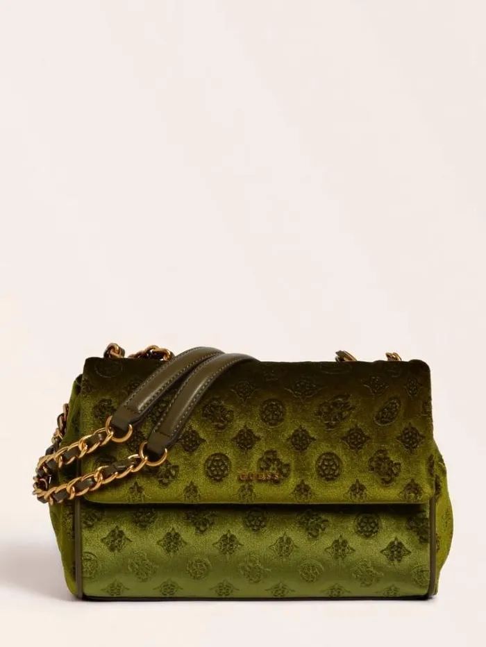 Women Kimi Velvet Crossbody Bag Green Guess Crossbody Bags
