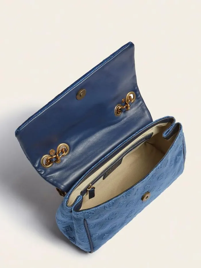 Women Kimi Velvet Jewel Crossbody Blue Guess Crossbody Bags