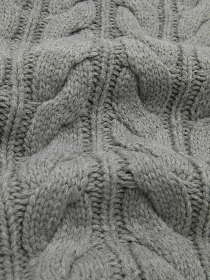 Women Knitted Pompom Scarf Grey Guess Scarves And Foulards