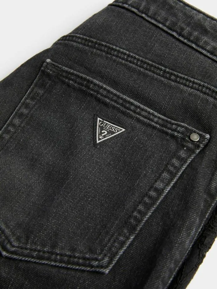 Women Lace Details Straight Denim Pant Black Guess Straight