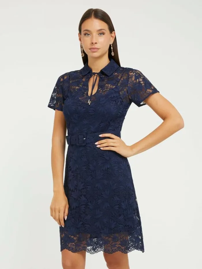 Women Lace Dress Blue Guess Dresses And Jumpsuits