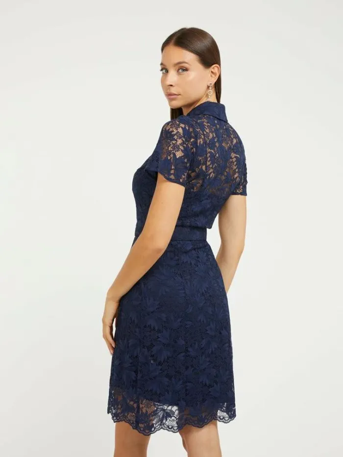Women Lace Dress Blue Guess Dresses And Jumpsuits