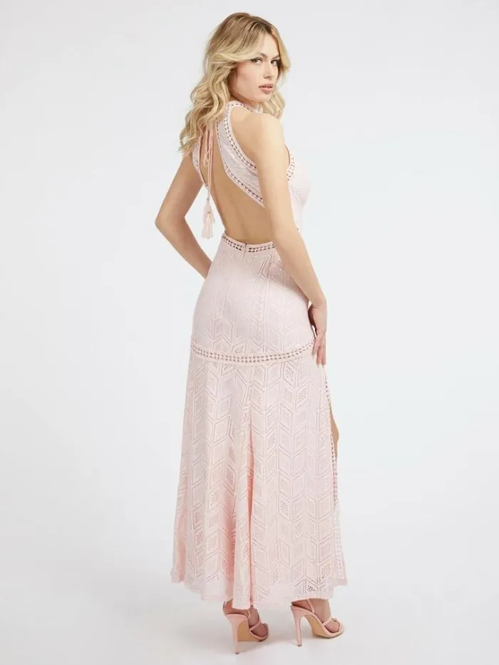Women Lace Long Dress Pink Guess Dresses And Jumpsuits