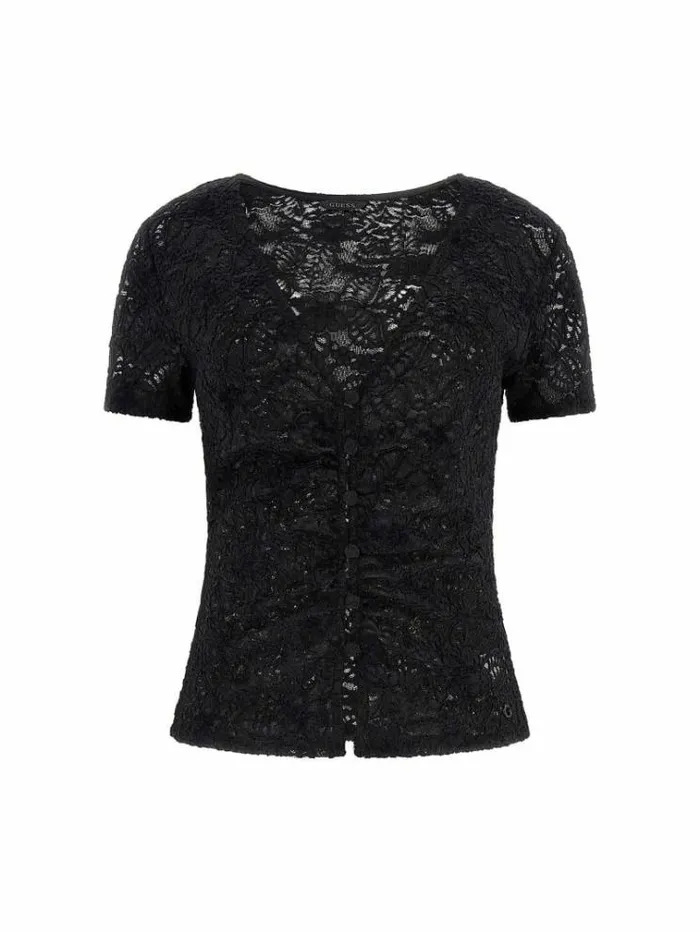 Women Lace Top Black Guess Tops And Shirts