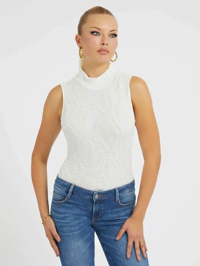 Women Lace Top White Guess Tops And Shirts