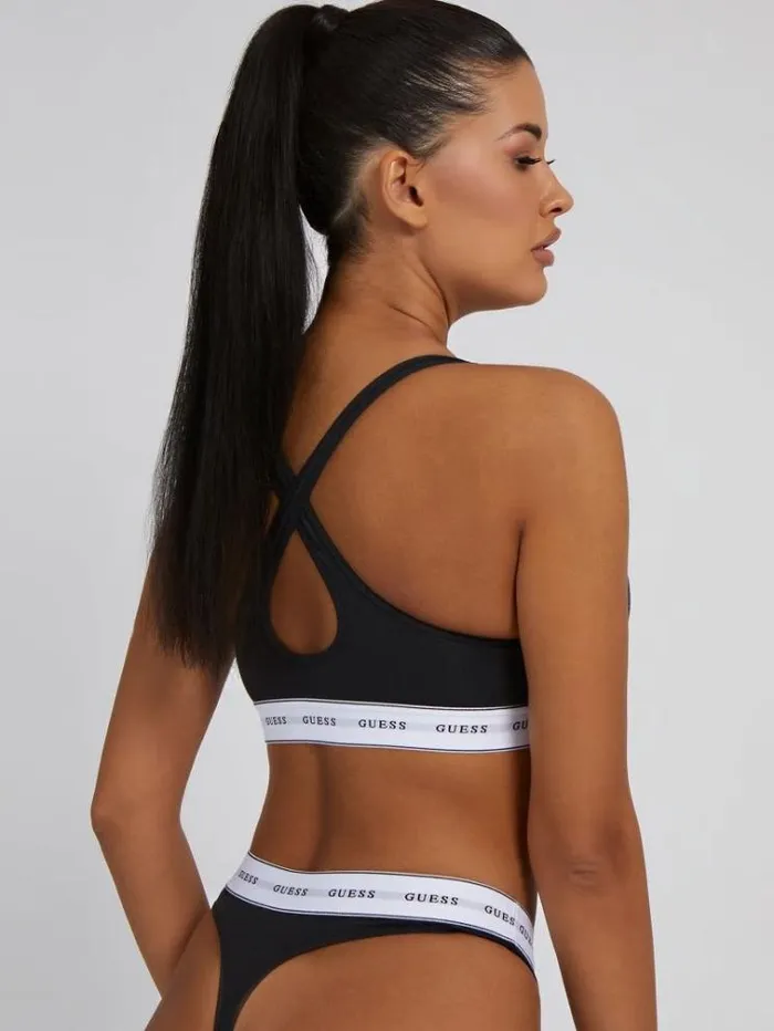 Women Lace Triangle Bra With Logo Black Guess Underwear