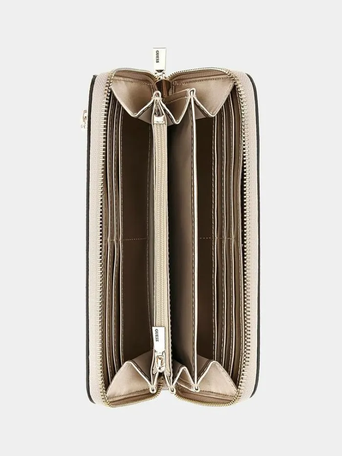 Women Laurel 4g Logo Maxi Wallet White Multi Guess Wallets