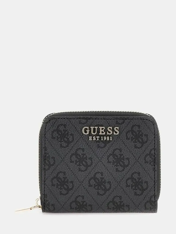 Women Laurel 4g Logo Mini Wallet Dark Grey Guess Wallets