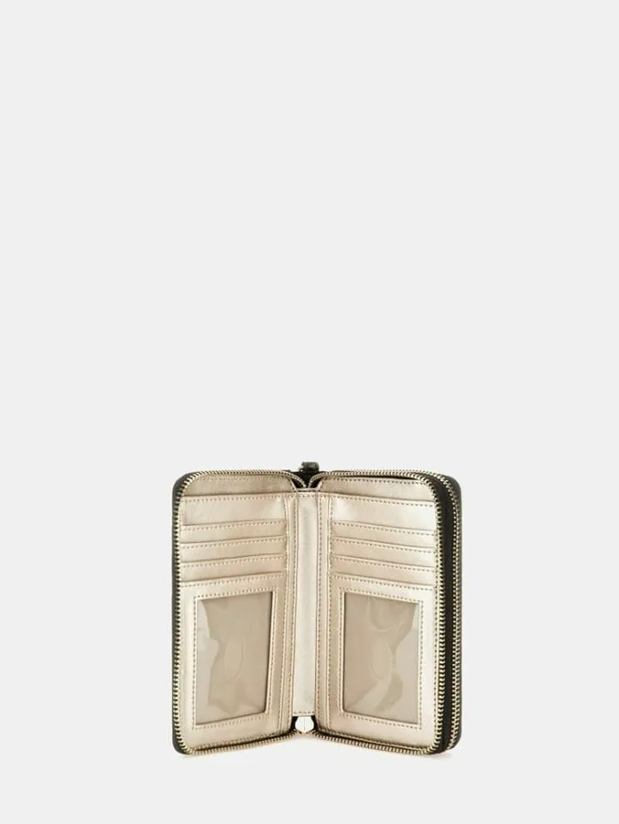 Women Laurel 4g Peony Logo Maxi Wallet Dark Brown Guess Wallets