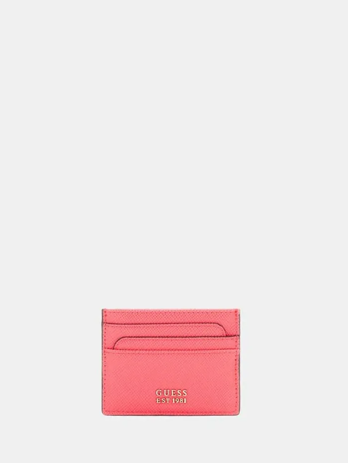 Women Laurel Card Holder Fuchsia Guess Wallets