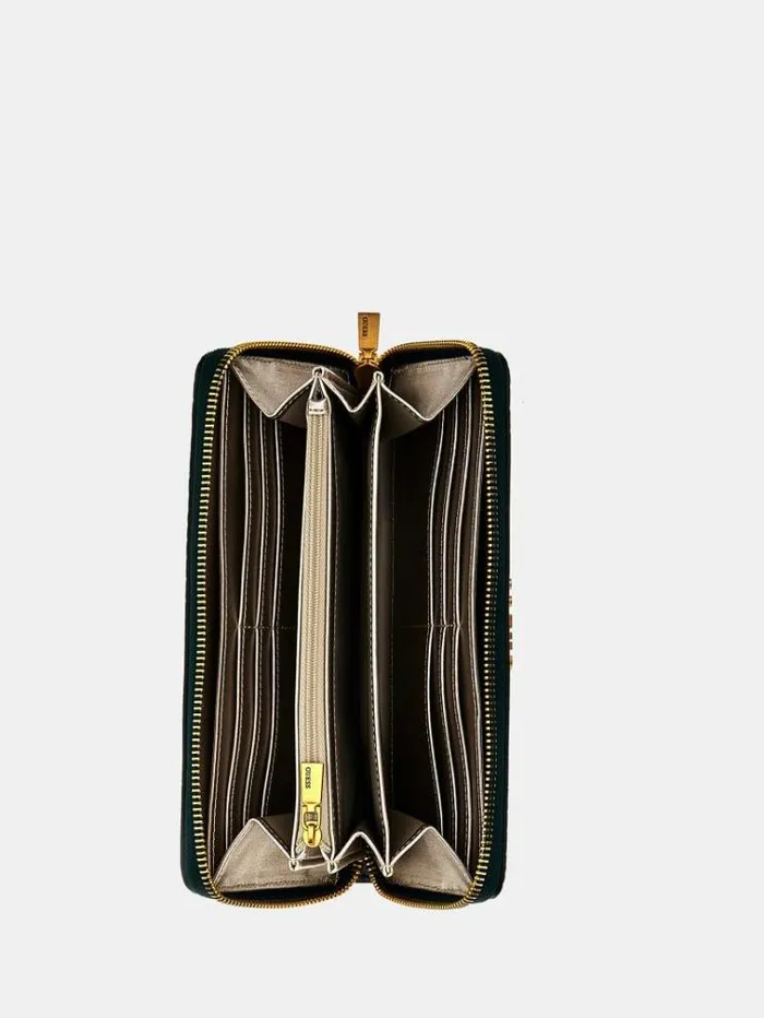 Women Laurel Croc Print Maxi Wallet Green Guess Wallets