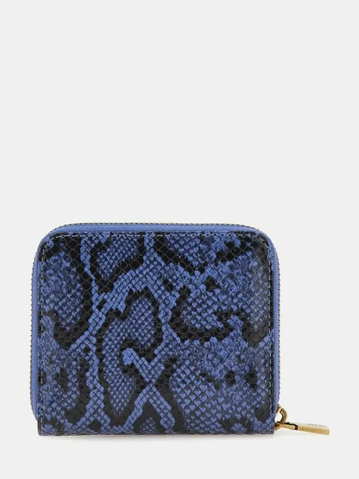 Women Laurel Pythonlook Mini Wallet Animalier Blue Guess Wallets