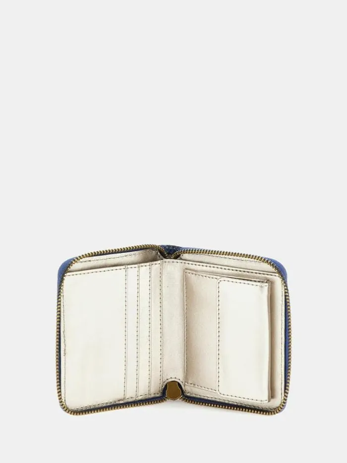 Women Laurel Pythonlook Mini Wallet Animalier Blue Guess Wallets