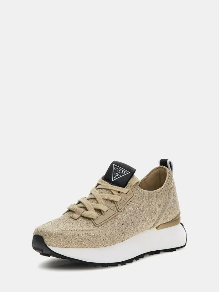 Women Laurine Knit Running Shoes Beige Guess Sneakers