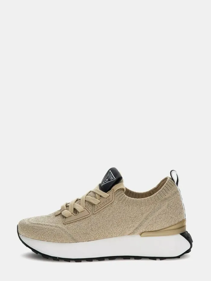 Women Laurine Knit Running Shoes Beige Guess Sneakers