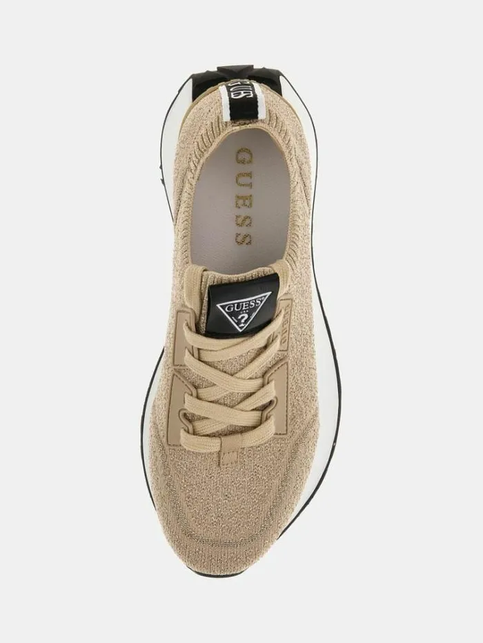 Women Laurine Knit Running Shoes Beige Guess Sneakers