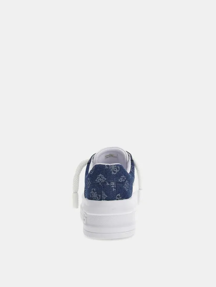 Women Lemmer Denim Logo Sneakers White Multi Guess Sneakers