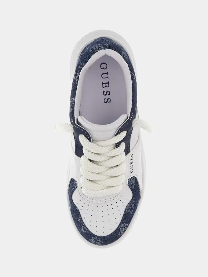 Women Lemmer Denim Logo Sneakers White Multi Guess Sneakers