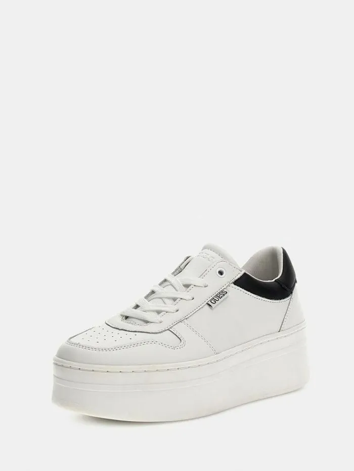 Women Lifet Genuine Leather Sneaker White Multi Guess Sneakers