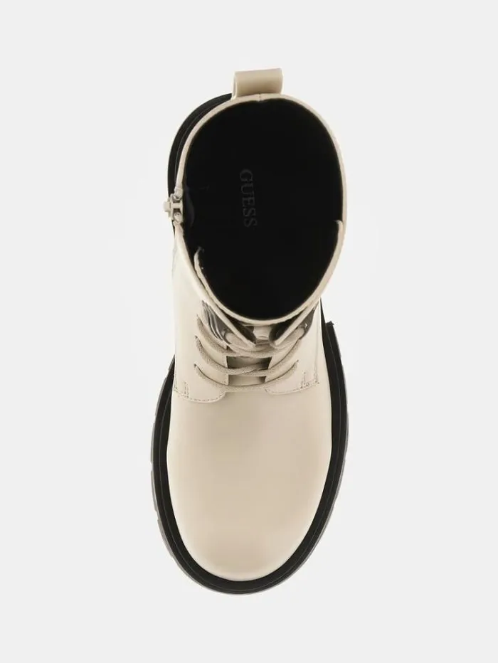 Women Lillian Combat Boots Cream Guess Boots And Booties